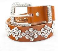 Ladies Orange Rhinestone Belt